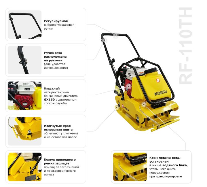 Виброплита бензиновая NORSU RF-110TH