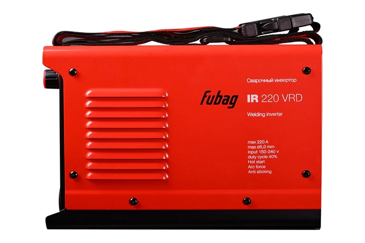 Инвертор сварочный FUBAG IR 220 VRD (220В, 5,8кВт, 10-220А, ПВ=40%, 3,5кг)