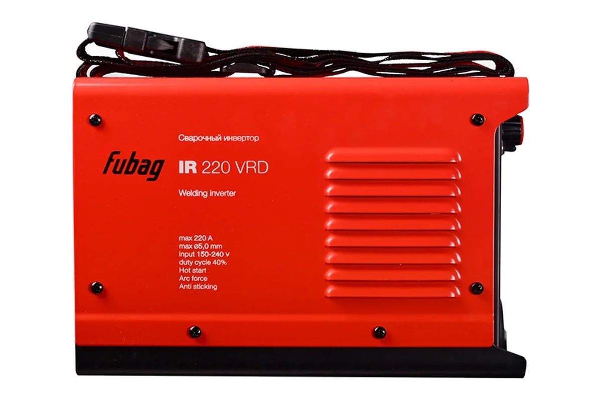 Инвертор сварочный FUBAG IR 220 VRD (220В, 5,8кВт, 10-220А, ПВ=40%, 3,5кг)