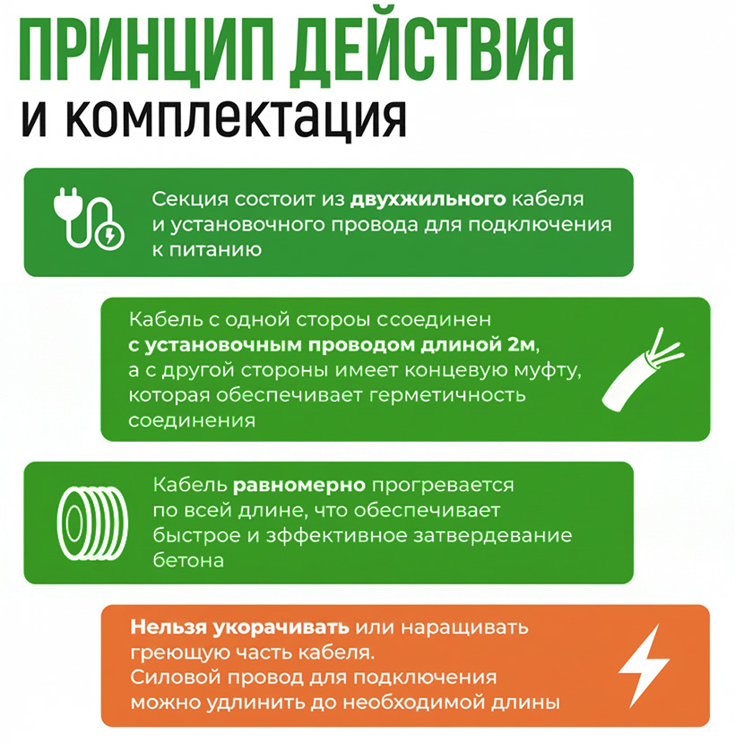 Кабель для прогрева бетона КС (Б) 40-19
